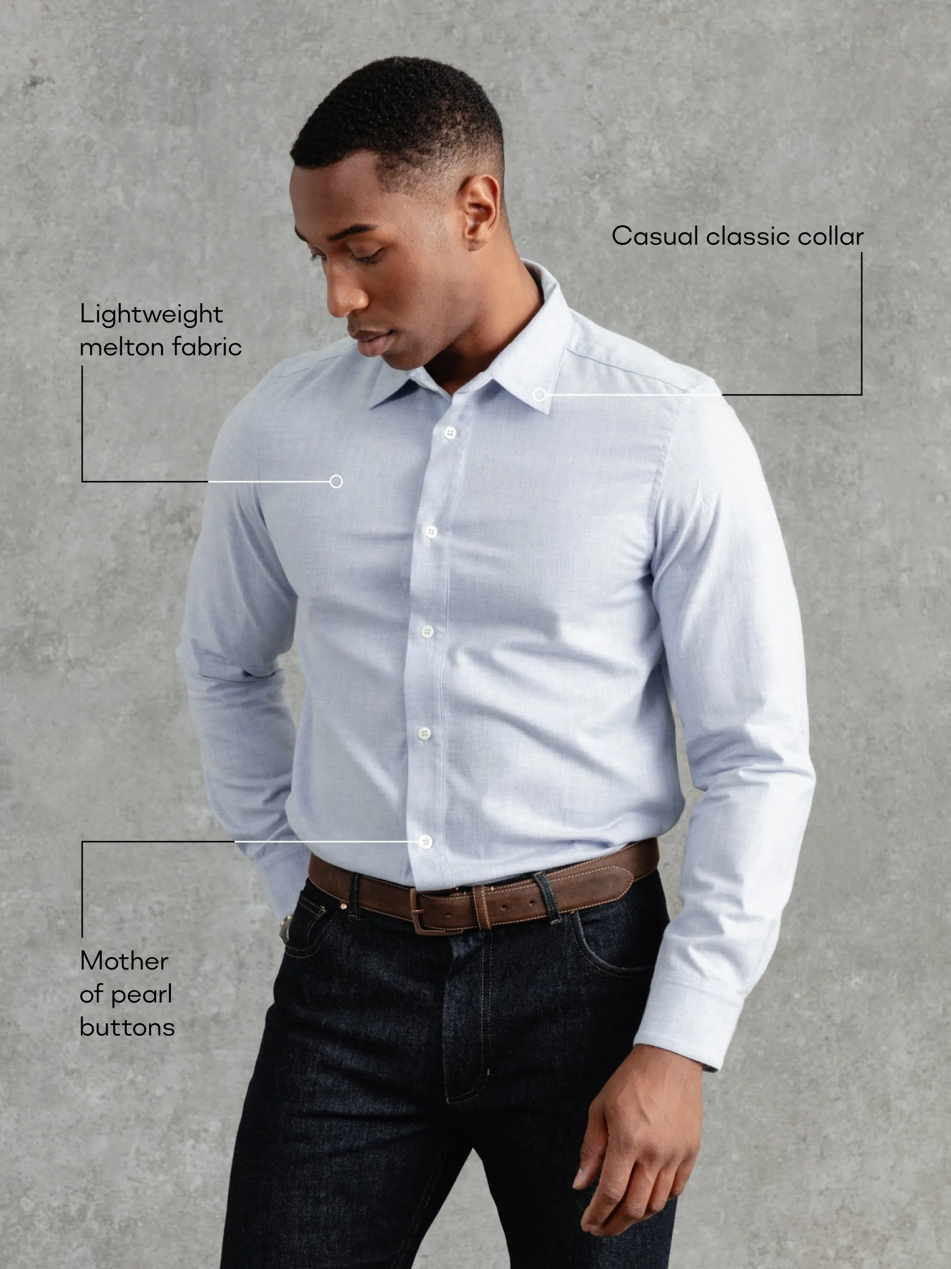 The Victor Melton Shirt - Pale Oxford Blue