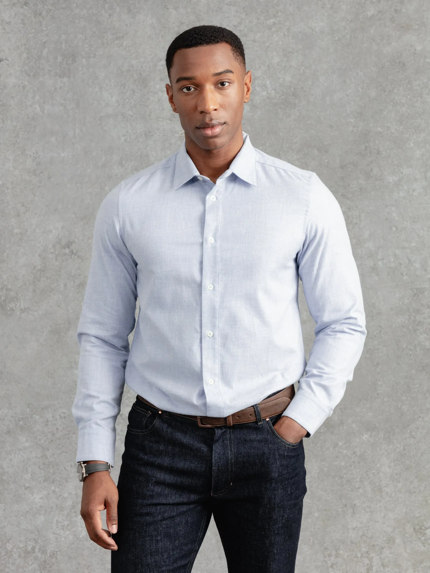 The Victor Melton Shirt - Pale Oxford Blue