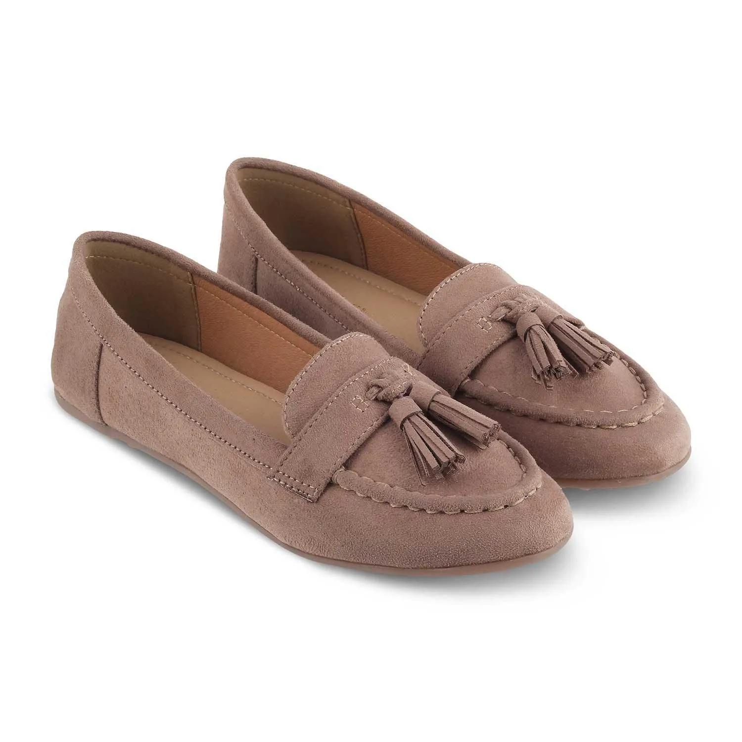 Tresmode Jonum Beige Women's Dress Tassel Loafers