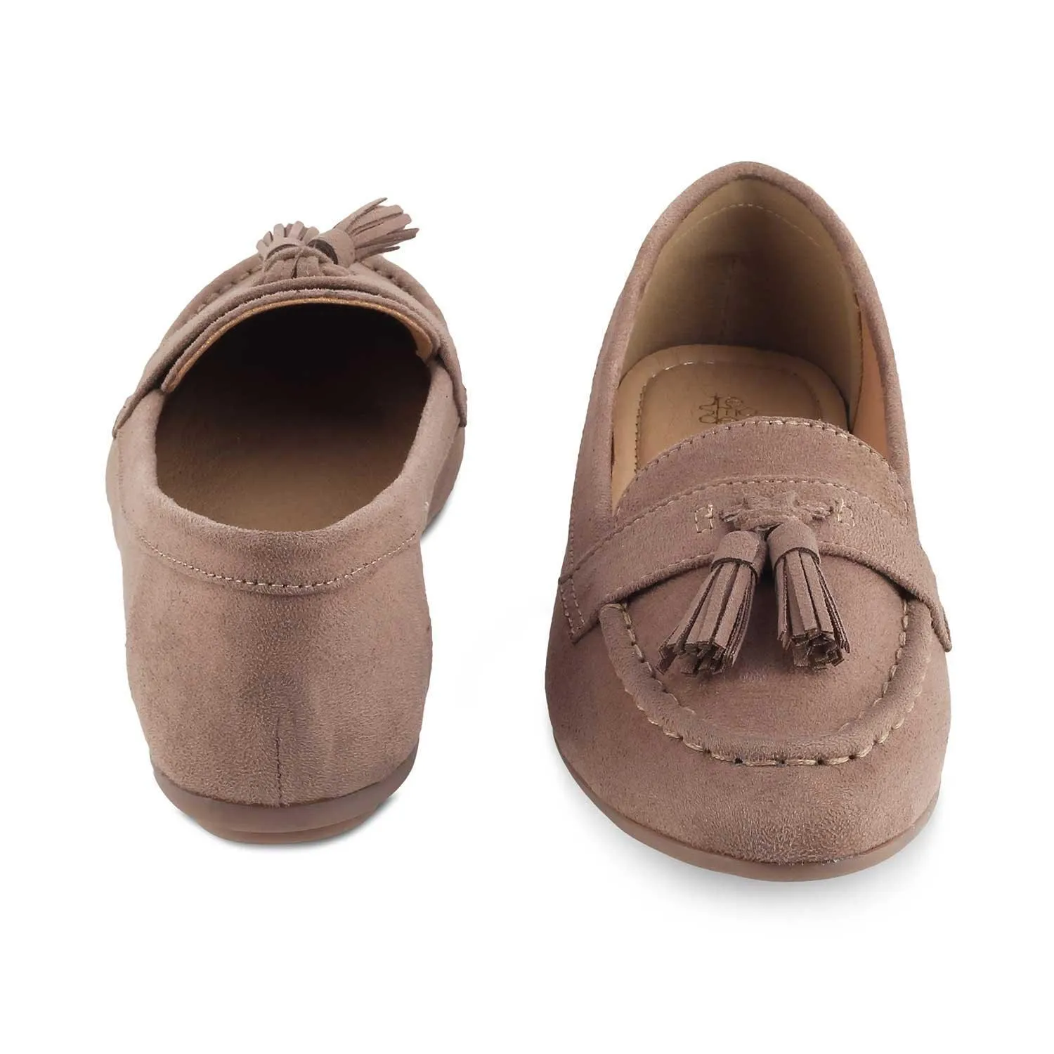 Tresmode Jonum Beige Women's Dress Tassel Loafers