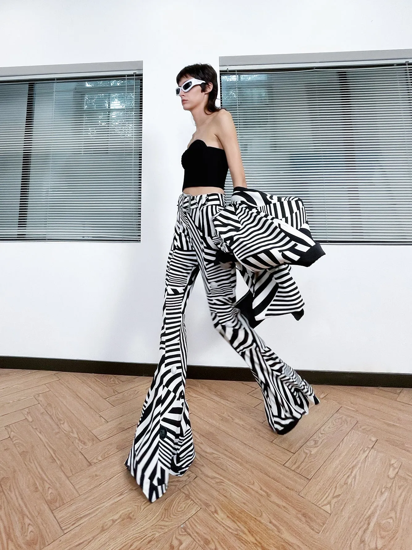 Twisted striped pants