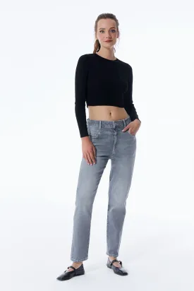 Victoria - Boyfriend Jean - Grey Vintage -  L32