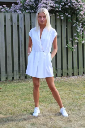 White Tennis Dress With Pastel Trim